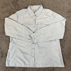 LL Bean Tropicwear Vented Fishing Shirt Men's XL Reg Blue Long Sleeve Hiking